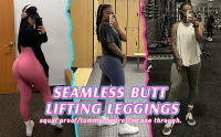 Leggings Deportivos Para Mujer Sin Costuras Push up Control Abdominal Alta Cintura Talla Ajustable Estirable Yoga Pantalones Butt Lift Fitness Gimnasio - details 0