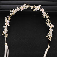 Diadema De Flores Y Hojas Para Mujer Boda Con Cristales Y Perlas Accesorios De Cabello Para Novia Adorno Para El Cabello Adulto - details 3