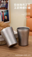 Taza De Agua Retro Japonesa De Acero Inoxidable 304 Doble Capa Antideslizante Estilo Café Para Camping Utensilios De Mesa Al Aire Libre - details 3