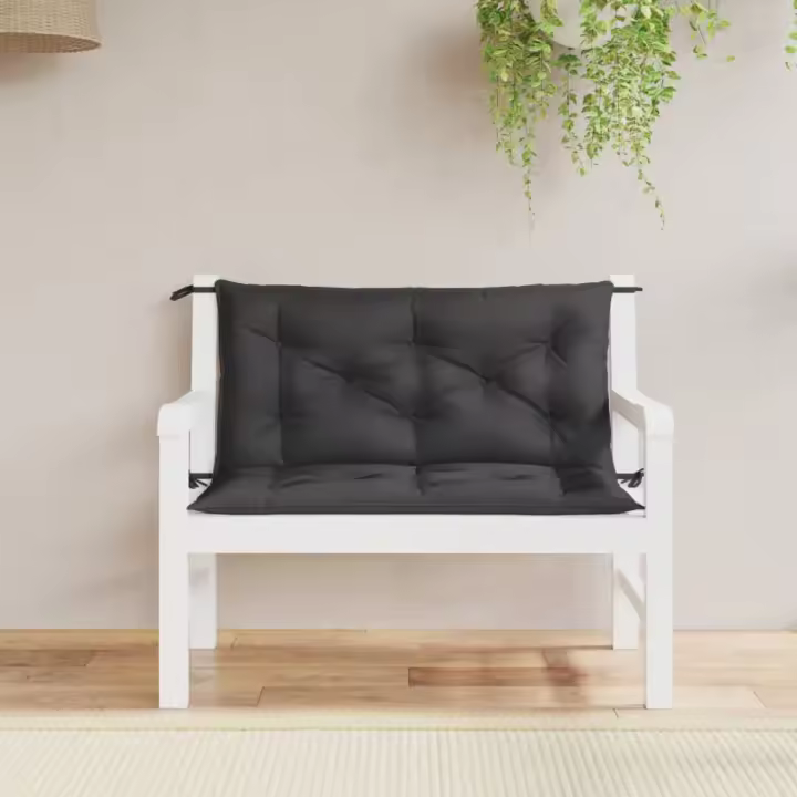Fundas de Banco de Jardín 2 UDS lienzo Oxford Negro 100x50x7 cm - 1