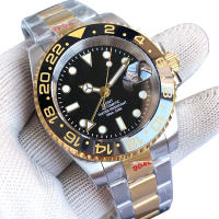 Reloj Mecánico Automático Para Hombre NH34A Rose Gold Doble Tono Con Correa Jubilee 200m Impermeable Movimiento GMT Reloj De Divercio - details 12