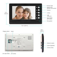 Sistema De Intercomunicación Vidrio Con Cámara IR Pantalla LCD De 7 Pulgadas Para Puerta De Entrada Kit Para Casa Villa Apartamento - details 7