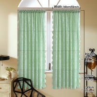 Cortina De Encaje Blanca Romántica 1 Pieza Con Bordado Floral Para Cocina Y Sala De Estar Ventana Plana Translúcida De Tela De Poliéster 100% Estilo Pastoral - details 2