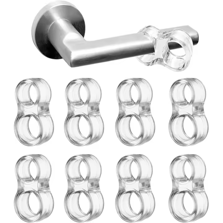 8 Pcs Door Handle Bumpers,Stop Wall Damage Door Handle Protectors,Door Handle Bumper Guards,PVC Door Handle Protectors(Clear) - 1