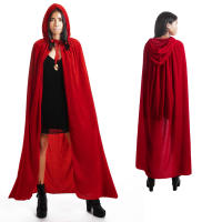 Largo Capa con Capucha Terciopelo Disfraz de Vampiro Halloween Capa Medieval Disfraz para Fiesta de Carnaval y Halloween - Capa Disfraz Adulto para Unisex Mujer y Hombre, Color Blanco,Verde,Negro,Rojo,Rojo oscuro,Morada,tamaño 135cm/150cm/170cm - details 10