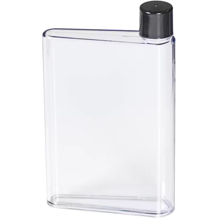 Botella plana reutilizable clara portátil del agua/de la bebida, BPA libre, hermético (claro, A6) - 1