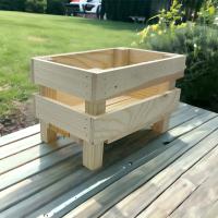 MINOKUA - Caja de Madera Maciza de Pino con Patas 25x18x17cm | Jardinera y Huerto Ecológico - details 4