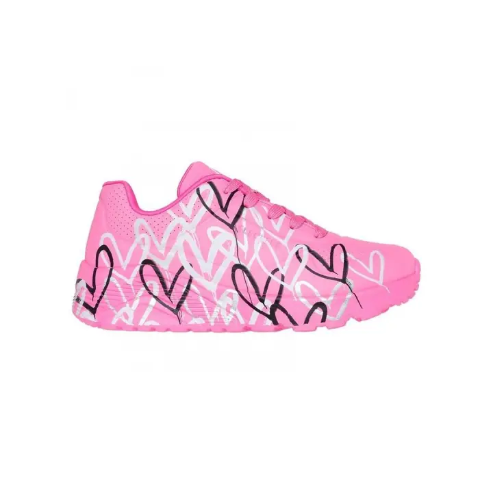 Zapatilla Niña Skechers UNo Lite Corazones Rosa - 1