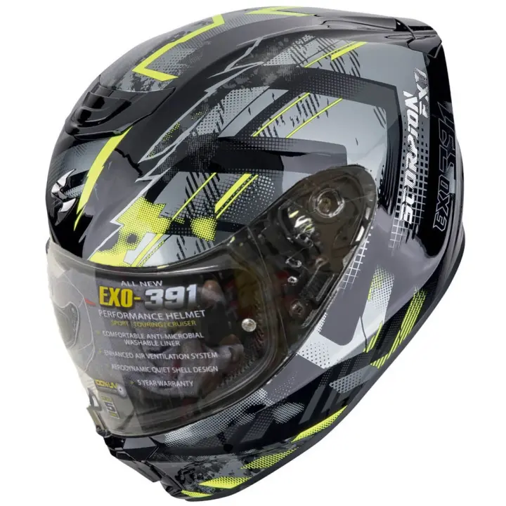 Casco de Moto Integral Scorpion Exo 391 Clutter Amarillo - Casco Integral ECE 22.06 - 1