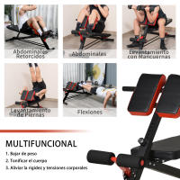 HOMCOM Banco de Mancuerna Banco Abdominales con Respaldo Inclinable en 3 Posiciones y Altura Ajustable Banco de Pesas Musculación para Fitness Entrenamiento 64x146x73,5-85 cm Negro - details 3