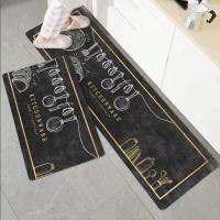 2pcs Alfombra De Cocina De Velvet De Cristal Absorbente Y Antiadhesivo Alfombrilla De Cocina De Poliéster 100% Mecánica Lavable - details 1