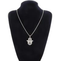 Collar De Acero Inoxidable Con Colgante De Ojo De Diablos Y Mano De Fatima Estilo Gótico Punk Para Hombres Y Mujeres Adorno Afortunado Joyería Regalo - details 1