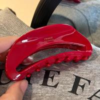 Pinza Para El Cabello De Alta Gama En Rojo Para Año Nuevo Con Diseño Geométrico Accesorio Para El Cabello De Mujer - details 4