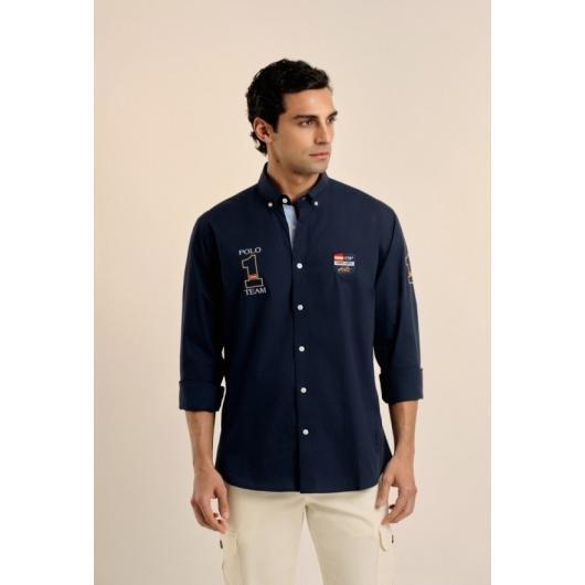 Camisa Valecuatro azul marino escudos ESP