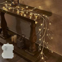 48 LED De Vinagre De Birka Luces De Poder Batería Artificial Ramas De Decoración Para Navidad Chimeneas Mesas Interiores Y Exteriores - details 5