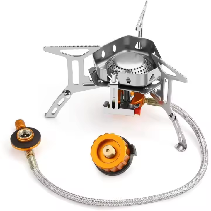 3500W Portable Windproof Camping Gas Stove with Adapter Convertor for Traveling Trekking - 1