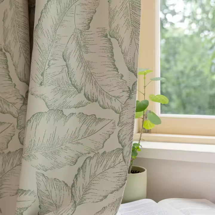 Cortinas De Palma Rusticadas Semi Aislantes Para Dormitorio Y Sala De Estar Tratamiento De Ventanas Oscurecimiento Del Atrio - 1