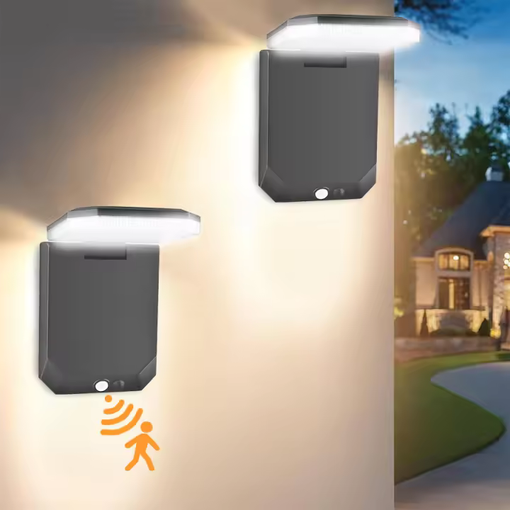 Nueva Lámpara De Pared LED Solar Para Jardín Con Sensor De Movimiento Y Múltiples Modos Resistente Al Agua Iluminación De Seguridad Para Camino Del Jardín - 1