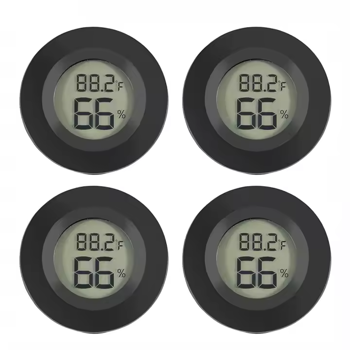 Mini Higrómetro Termómetro Digital LCD 4 Pcs Medidor De Temperatura Y Humedad Para Interior Unidad Fahrenheit O Celsius - 1