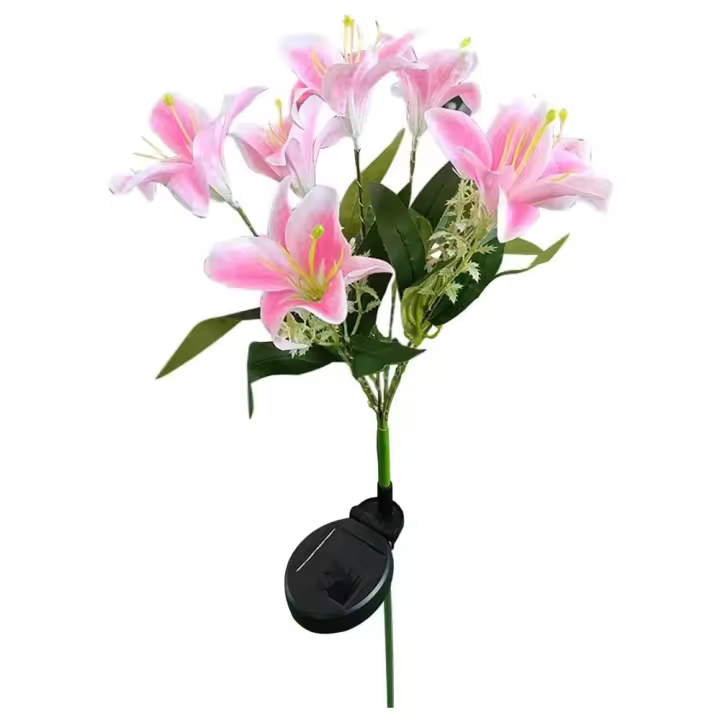 Lámpara Solar De Flores De Orquídea Con 7 Cabezas Para Decoración De Jardín Patio Camino Puerta Exterior Impermeable Luz De Paisaje Moderna - 1