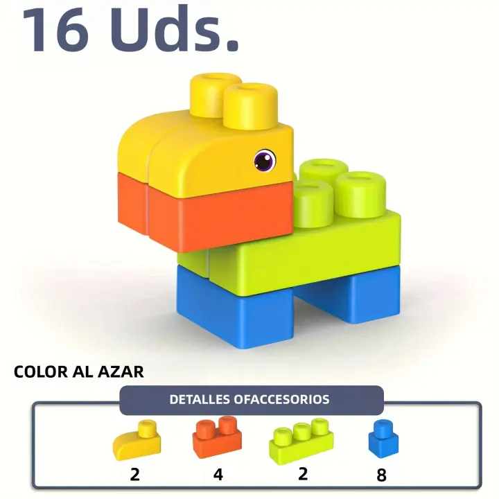 Bloques De Construcción De Goma Suave Con Partículas Grandes Para Educar a Los Niños DIY Juguete De Rompecabezas Para Edad Temprana - 1