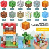 Juego De Construcción Magnético 102 Piezas Set De Bloques De Construcción Magnéticos Montessori Juguetes De Pila Mágica Regalo De Navidad Para Niños - details 2