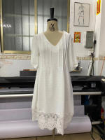Vestido Midi De Verano Para Mujer Traf 2024 Estilo Bohemio Cuello En V Color Sólido Casual Manga Corta Cierre De Lazo Polyester - details 3