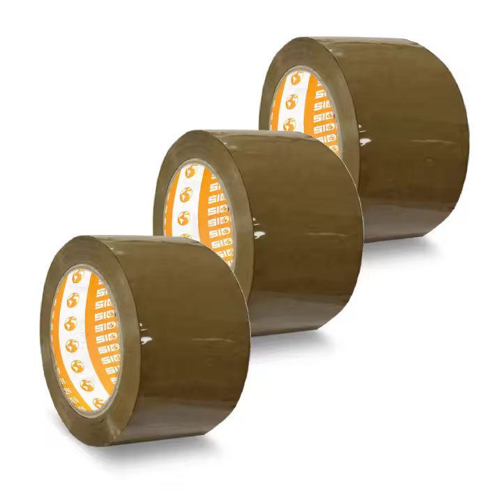 Cinta Embalar, Cinta Adhesiva Marrón, Precinto Embalar, Cinta de Embalar Cajas Mudanza y de Envío, Cinta Embalaje Marron Ancha 48 mm x 66 m - SIDI (3 uds) - 1
