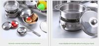 Juego de 16 piezas de juguetes de cocina de imitación para niños, utensilios de cocina, ollas y sartenes, Regalos, juguetes anticaída de Maple inoxidable para niños y niños. - details 3