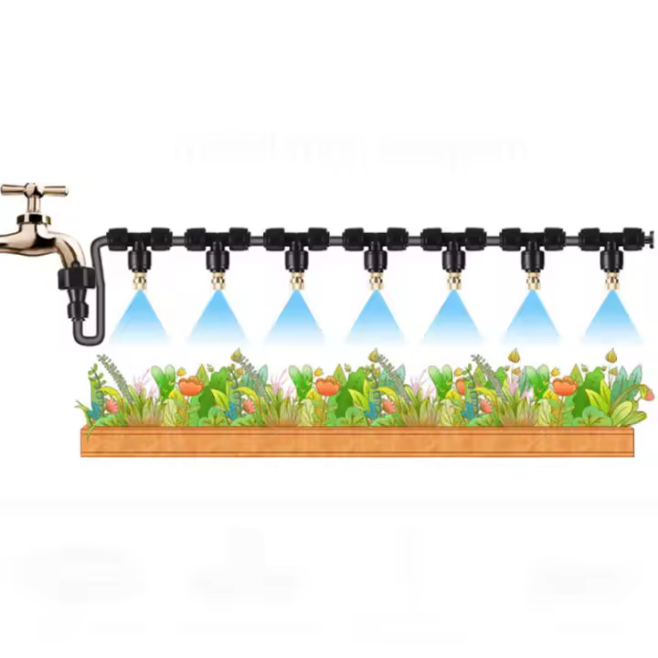 Sistema De Riego Para Jardín 5-20m Con Rojellones De Niebla Kit De Riego Automático Para Plantas Con Conector De Tubo PE 4/7 - 1