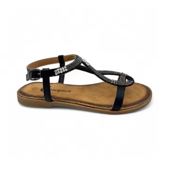 Sandalias marca Calzapies para mujer en color negro - 1