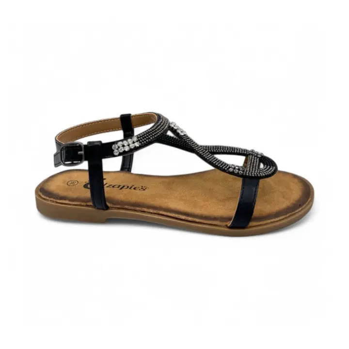 Sandalias marca Calzapies para mujer en color negro - 1