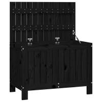 vidaXL Caja de almacenaje jardín madera de pino negro 76x42,5x54 cm - details 1