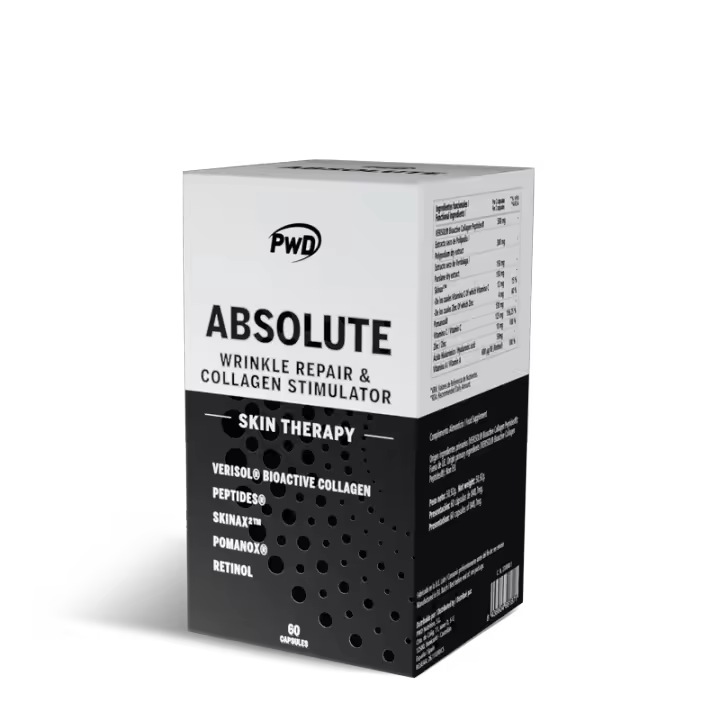 Absolute 60 cápsulas (Complejo destinado a la salud y a la belleza de la piel, ayuda contra el envejecimiento, induce a la formación de colágeno, combate los problemas de pigmentación de la piel, manchas faciales, ojeras oscuras, revitaliza la piel) PWD - 1