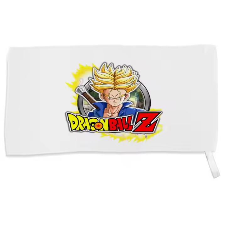 MERCHANDMANIA TOALLA PEQUEÑA ABSORBENTE logo personaje trunk trunks super saiyajin z serie peleas suave personalizada con cinta elastica - 1