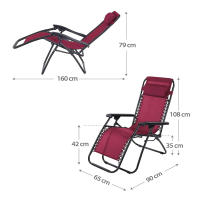 1 ó 2 Tumbonas de playa, Jardín, Piscina Almalux® Zero Gravity reclinable y plegable, de gravedad cero, Máximo confort y estabilidad con cojín extraíble y ajustable en altura (Cabeza ó lumbares) ó Mini Nevera Vintage: Estilo Retro para tus Aventuras - details 3
