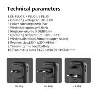 Timbre De Puerta Inalámbrico Exterior Impermeable Sin Batería Requiere Energía Auto-Desarrollada Juego De Timbres Para Hogar - details 4