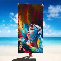 Toalla De Playa Grande Y Absorbente Colorida Para Viajes Al Aire Libre Y Camping Toalla De Natación De Verano Suave Para Baño Y Mar - details 6