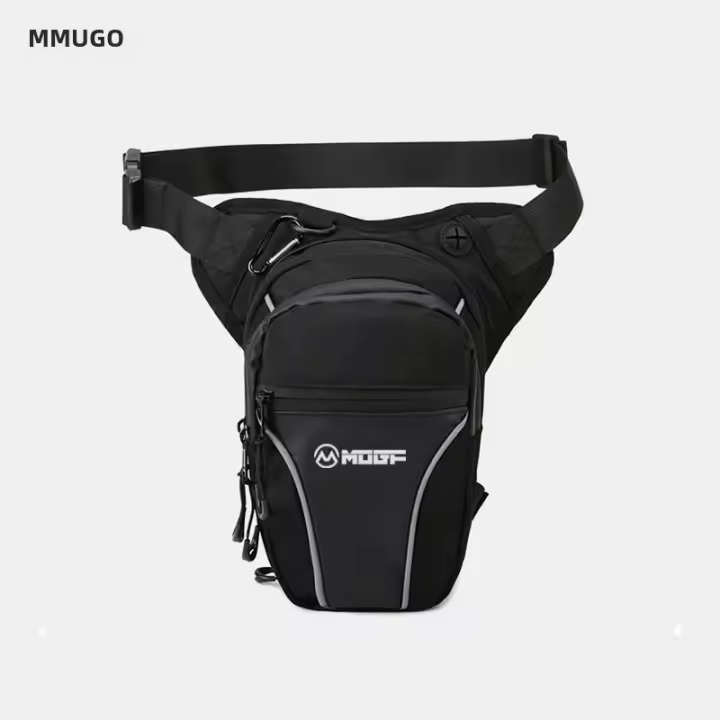 Nueva Bolsa Lateral De Motocicleta Negra Con Carcasa Rígida Bolsa De Cintura Casual Para Exterior Paquete De Cadera Para Motocicleta - 1