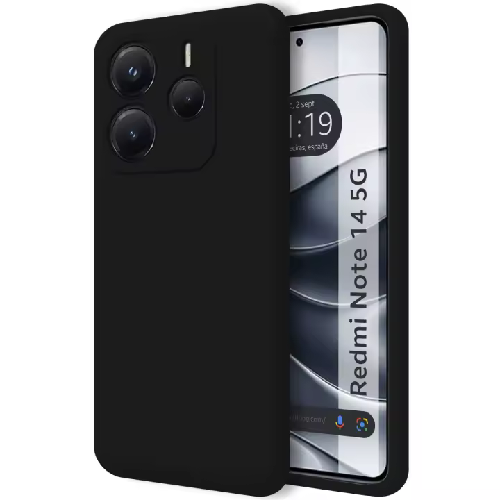 Tumundosmartphone Funda Silicona Líquida Ultra Suave para Xiaomi Redmi Note 14 5G color Negra - 1