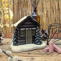 Adorno De Navidad Rústica Casa De Humo Con Conos De Incienso Burner De Resina Regalo De Fiestas Decoración De Navidad - details 1