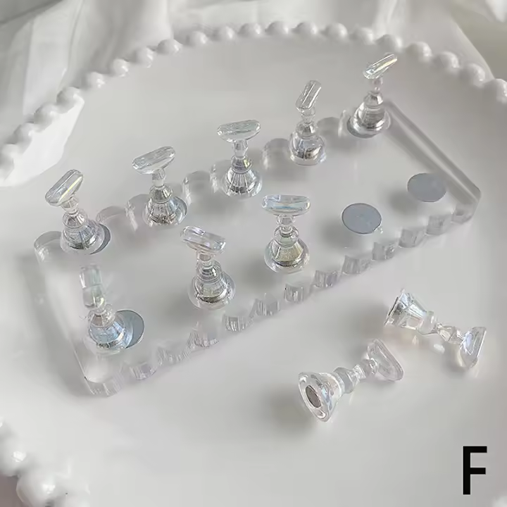 Soporte Para Arte De Uñas Práctica De Doble Filo De Acrílico Oro Y Plata Magnético De Aleación De Metal Herramienta De Manicura Accesorios De Uñas Para Salon - 1