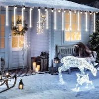 Luces De Meteorito LED Solar Para Jardín Navidad Y Fiesta Decorativas Impermeables De Lluvia De Hidrometeoritos 30/50CM Con Cadena De Luces Faeirys - details 7