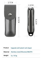 Tijeras De Uñas Anti-Salpicaduras Desmontables Diseño De Acero Inoxidable + ABS Resina Herramientas De Manicura Para Hombres Y Mujeres - details 14