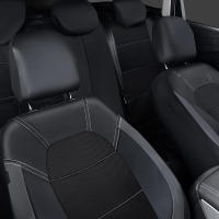 Funda de asiento de coche de cuero Pu Universal, tela transpirable, cojín de asiento delantero y trasero, protección completa, 9 unidades por juego - details 13