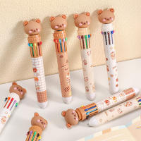 10 Colores De Estilo Kawaii Oso Peluche Pluma De Presión Multicolor Para Estudiantes Suministros De Papelería Pluma De Bola De Plástico - details 2