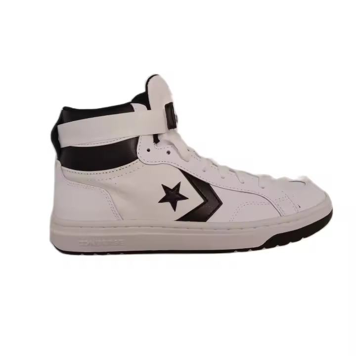 botin Converse Hombre; modelo Pro Blaze Mid Blanco con Chevron y detalles en negro; Referencia A00985C Modelo inspirado en el baloncesto de los 80. Cierre con cordones y tira de velcro superior para un mayor ajsute hasta el tobillo. 499123 - 1