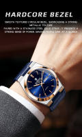 Reloj De Cuarzo Para Hombre BINBOND Marca Lujosa Impermeable Con Manos Luminosas Correa De Cuero Date Y Dia Semanal Resistente Al Choque - details 4