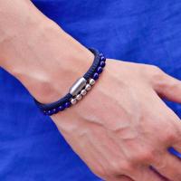 Set De 2 Pulseras Para Hombre Hilo Rojo De La Suerte Pulsera Magnética De 6mm Con Piedras Naturales Ojo De Tigre Lapis Lazuli Regalo - details 2