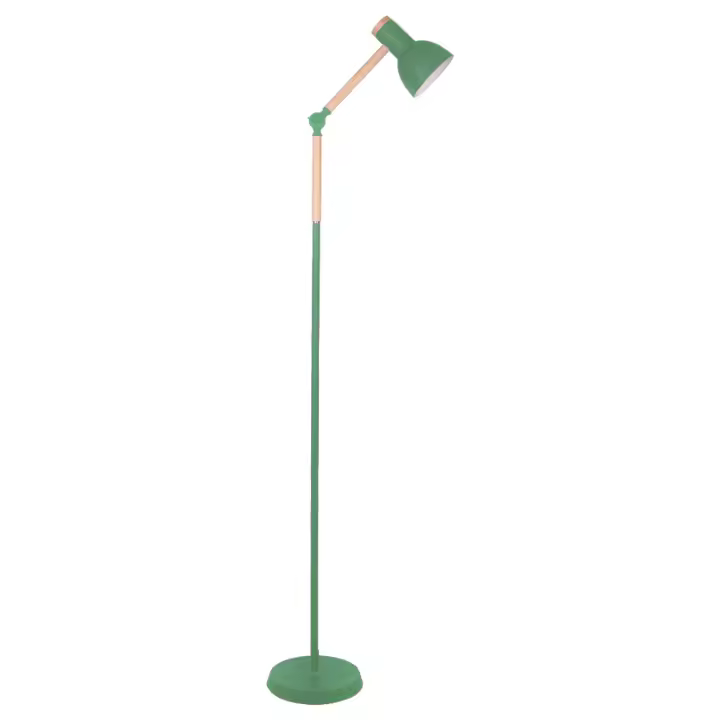TEACHER Lámpara de pie 1xE27 Al.150cmxP.22cm Verde mate/Madera - 1